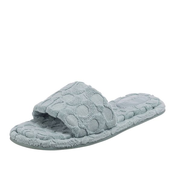 Coach Bridgett Sandal In Signature Terry Cloth in Aqua - Picture 1 of 7